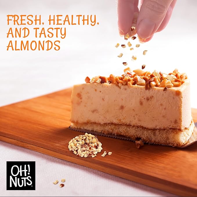Oh! Nuts Almonds Natural Diced - Raw - 100% Natural - 2 lb - High-Protein Diced Almonds - Packed in