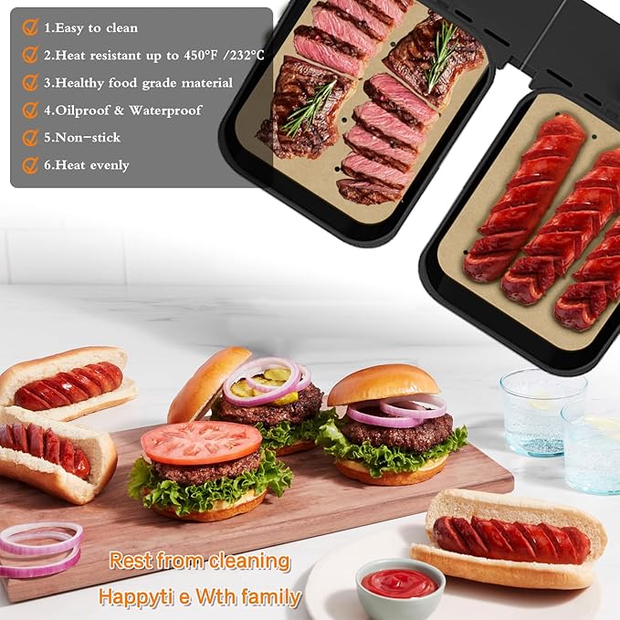 WMKGG Rectangular Air Fryer Parchment Paper, 100 PCS Disposable Perforated Air Fryer Liners with 2