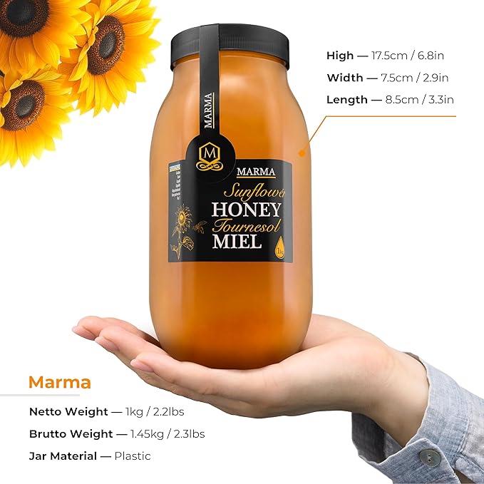 HONIGMA® Marma Sunflower Honey | Authentic Raw Honey from Ukraine | 100% Pure, Unpasteurized &