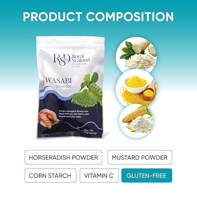 RSF ??Premium Wasabi Powder 200g (7 oz) ??Real Japanese Horseradish Root Powder for Sushi, Sashimi