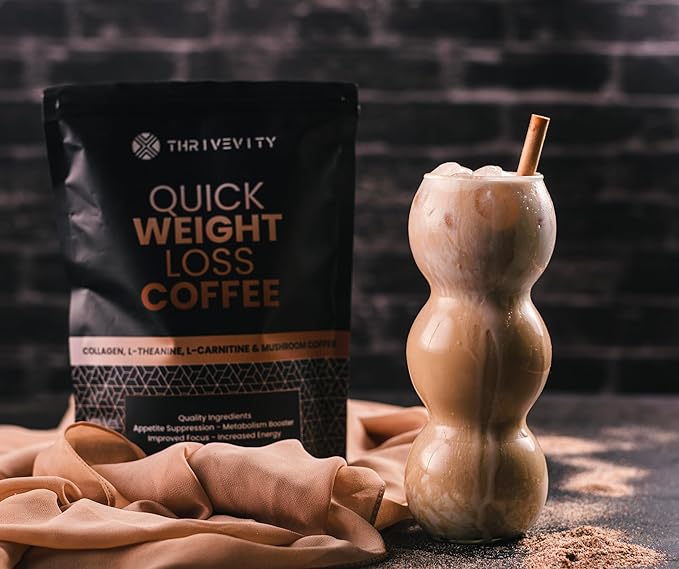Thrivevity™ Instant Mushroom Coffee with Lion’s Mane, Reishi, Collagen, L-Carnitine, L-Theanine &