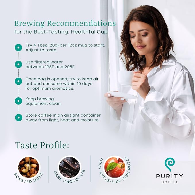 Purity Coffee FLOW Original Medium Roast Ground Coffee for Focus and Clean Energy - USDA Organic