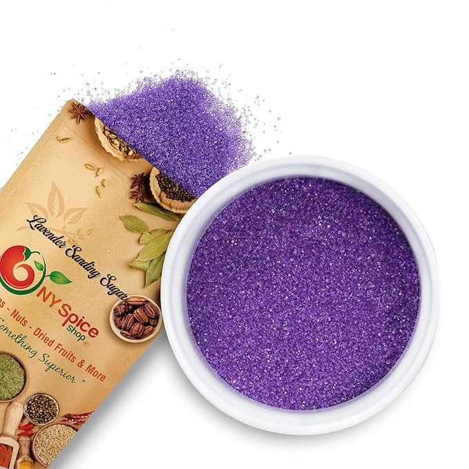 NY Spice Shop Lavender Sanding Sugar - 1 Pound Sweet Colorful Edible Sprinkles For Candy Dish