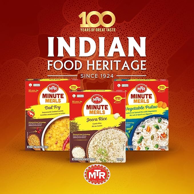 MTR Ready-To-Eat: Jeera Rice - Cumin Rice - Microwavable Rice Packs for Instant Meals - Delicious &