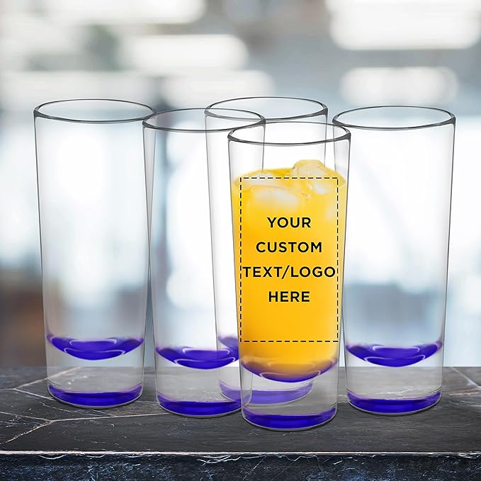 Custom Cordial Shooter Shot Glasses 2 oz. Set of 100, Personalized Bulk Pack - Great for Birthdays