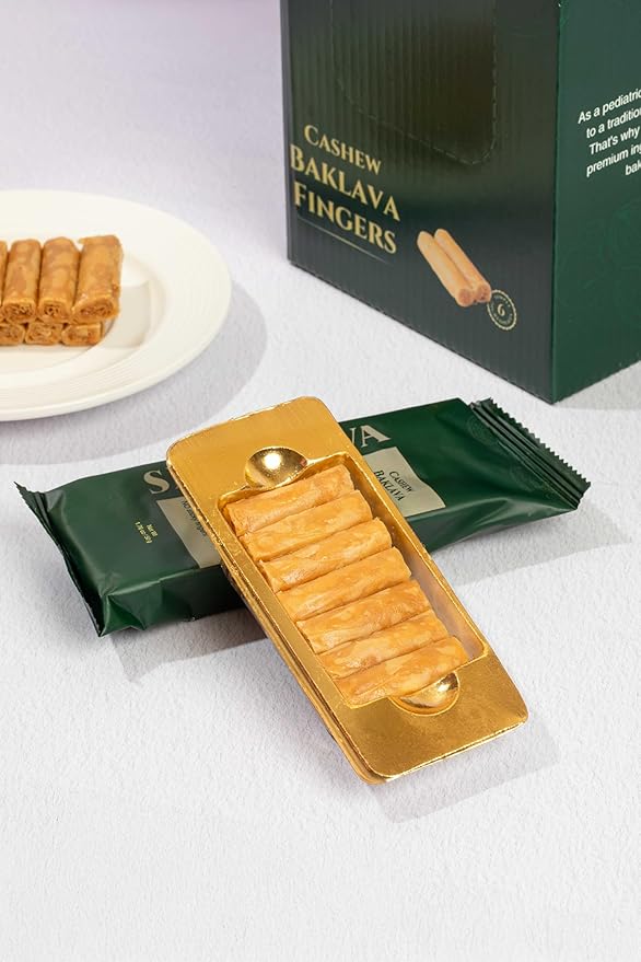 Snacklava Cashew Baklava Fingers - 20 Pack (12 Pieces per Pack) - No Artificial Ingredients, Colors