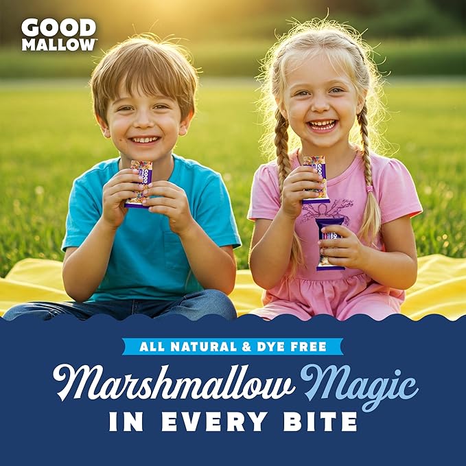 GoodMallow Vegan Rice Crispy Treats Individually Wrapped Box of 8, Kosher Vegan Snacks, Gluten Free