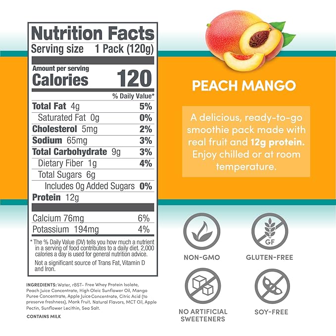 Designer Wellness Protein Smoothie, Real Fruit, 12g Protein, Low Carb, Zero Added Sugar