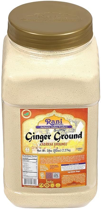 Rani Ginger (Adarak) Powder Ground, Spice 80oz (5lbs) 2.27kg Bulk PET Jar ~ All Natural | Vegan |