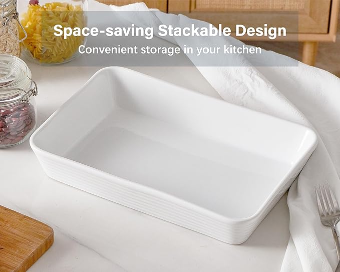 ONEMORE Ceramic Baking Dish, 9x13 Baking Pan Casserole Dish Large Rectangular Baking Dishes for