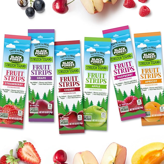 Black Forest Stretch Island Fruit Strips, Raspberry, 0.5ounce Strips (Pack of 30)