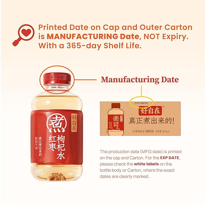 CHI FOREST Red Date & Goji Berry Herbal Drink, Zero Fat Beverage, No Added Flavours, Additives