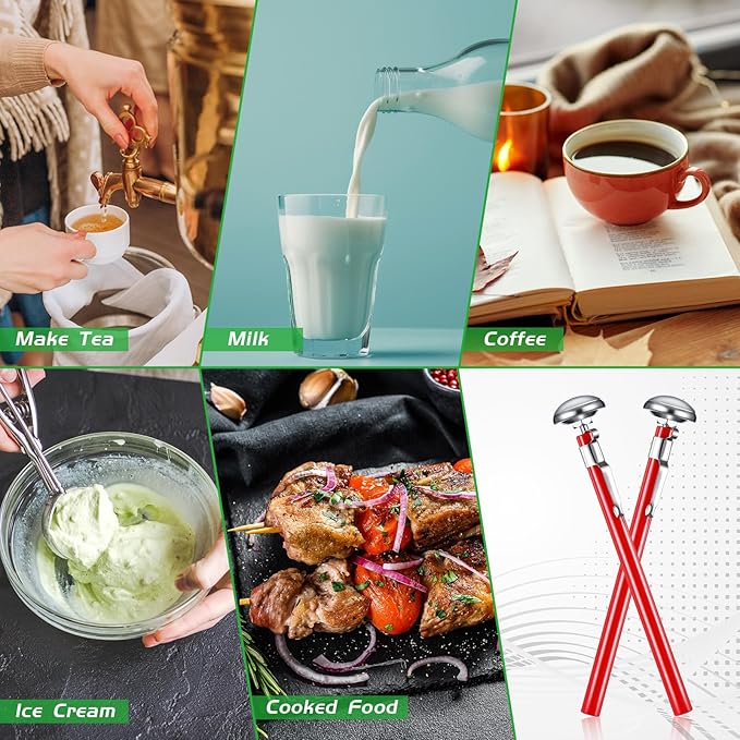 Xuhal 1 Pcs Stainless Steel Kitchen Thermometer with 5 Inch Long Stem 1 Inch Dial Thermometer Milk