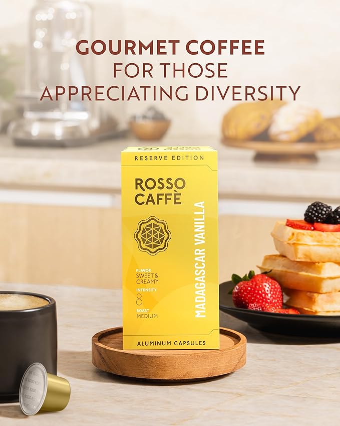 ROSSO CAFFÈ Espresso Coffee Pods for Nespresso Original Machines - 80 Capsules Flavored Pack, 4