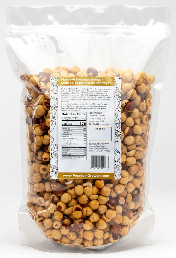 Oregon Farm To Table - Hazelnuts from Premium Growers - Dry Roasted - Kosher Certified (3lb