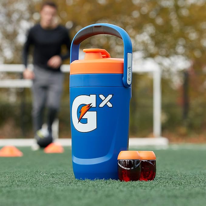 Gatorade Gx Performance Jug, 64oz, Leakproof, Non Slip Grip, Great for Athletes, Blue