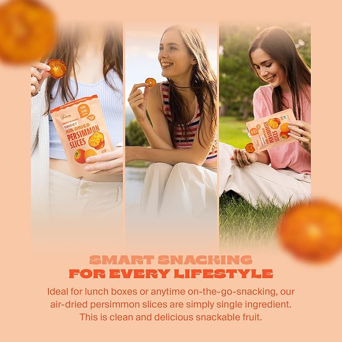 Whitney Jordan Naturals Air-Dried Persimmon Slices | Dried Fruit Snack Made from Real Persimmons |