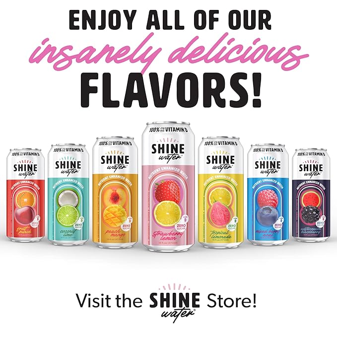 ShineWater Vitamin D Hydration Electrolyte Drink - Flavored water with electrolytes, Sugar-Free