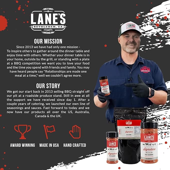 Lane's Signature BBQ Seasoning Rub, All-Natural BBQ Seasonings and Rubs, Perfect for Beef, Meat
