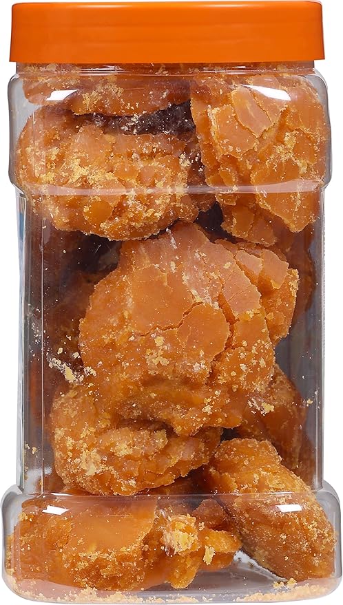 Rani Pesi Gur (Jaggery) Indian Unrefined Raw Cane Sugar 35oz (2.2lbs) 1kg PET Jar ~ Gluten Friendly
