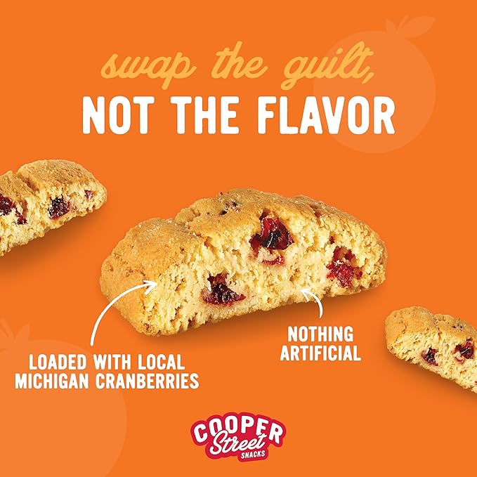 Cooper Street Twice-Baked Orange Cranberry Biscotti Cookies (16 oz) ??Over 50 Biscotti per Bag