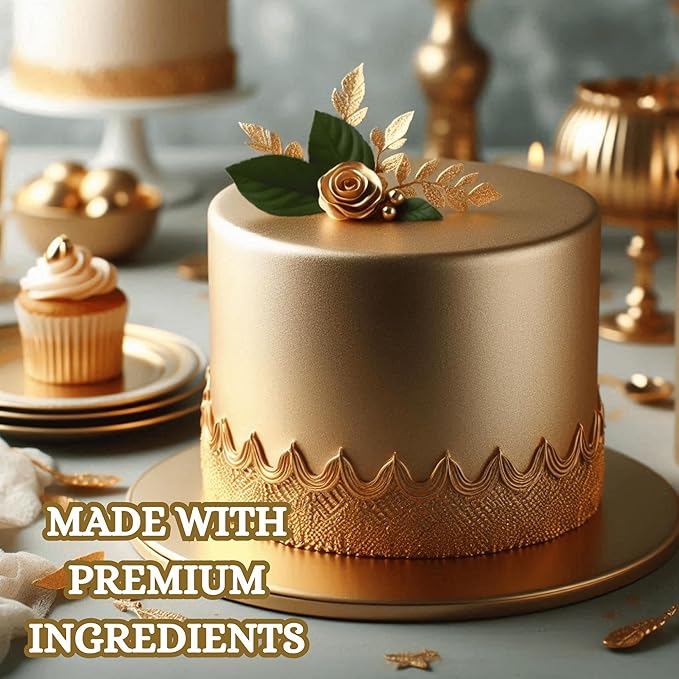 Confect Glistening Gold Fondant | Edible Metallic Fonadant | Chefs Choice Gold Fondant for