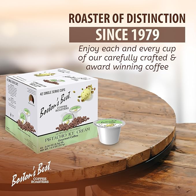 Boston’s Best - Pistachio Ice Cream Flavored Coffee Blend, Dessert Gourmet, Compatible with Keurig