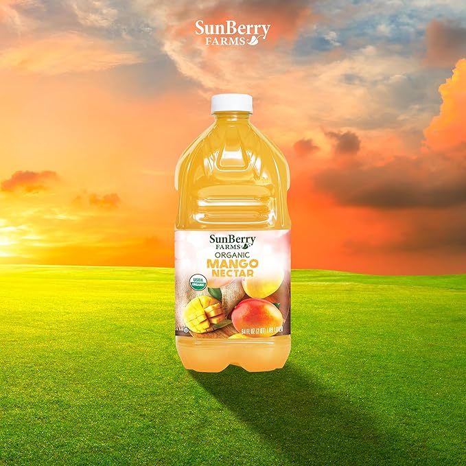 Sunberry Farms Organic Mango Nectar, 64 Fl oz, Gluten Free, non-GMO, All Natural