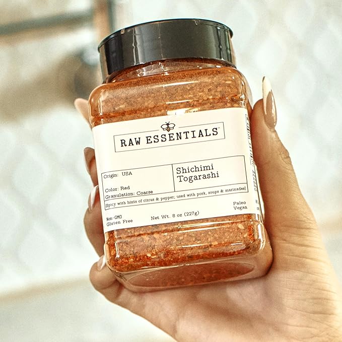 Raw Essentials Shichimi Togarashi Japanese Spice Blend with Spicy, Citrusy, and Peppery Notes - for