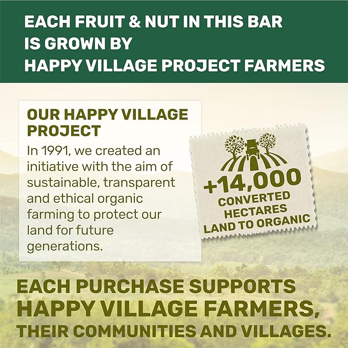 Happy Village Organic Mini Fig & Nut Bars, VARIETY (24 Packs, 0.7 OZ each), No Refined Sugar