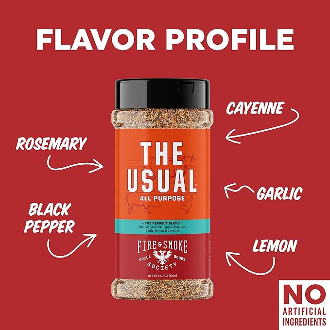 Fire & Smoke Society The Usual All Purpose BBQ Seasoning | BBQ Rubs for Smoking and Grilling |