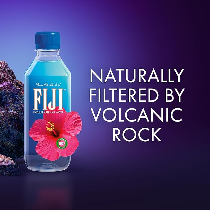 FIJI Natural Artesian Bottled Water 330mL / 11.15 Fl Ounce (Pack of 24) - 100% Natural Electrolytes