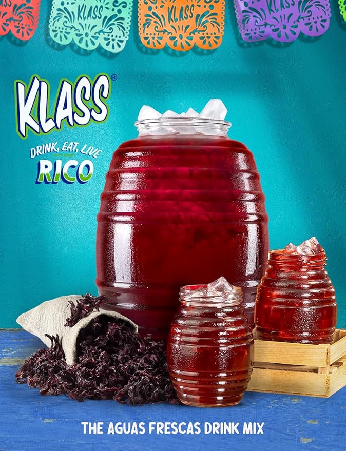 Klass Aguas Frescas |Drink Mix Hibiscus | Flavors From Natural Sources, No Artificial Flavors, With