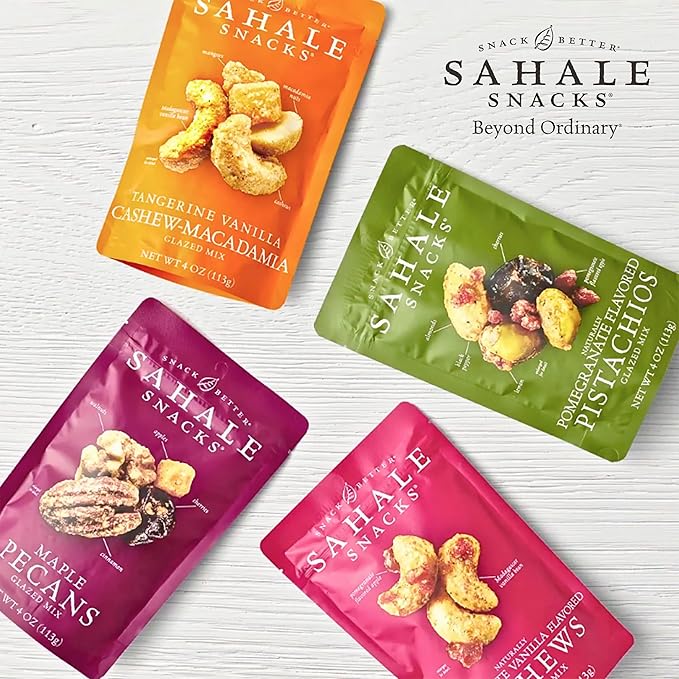 Sahale Snacks Pomegranate Flavored Pistachios Glazed Mix, 4 Ounces (Pack of 6)