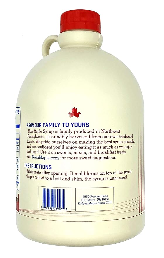 Nova Maple Syrup - Pure Grade-A Dark Robust Maple Syrup (Pint)