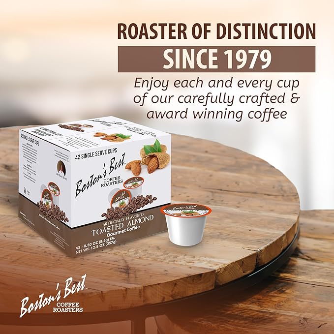 Boston’s Best - Toasted Almond Flavored Delicious Gourmet Coffee Compatible with Keurig Coffee