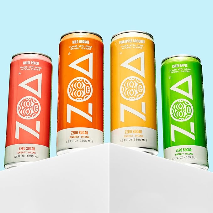 ZOA Zero Sugar Energy Drinks, Remix Variety Pack - Sugar Free with Electrolytes, Healthy Vitamin C