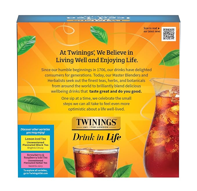 Twinings Black Iced Tea, 72 Oversized Tea Bags, Makes 18 Pitchers or 144 Servings, Unsweetened