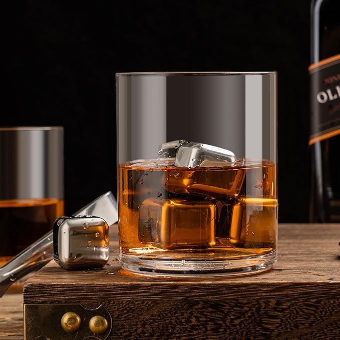Whiskey Rocks Glass Father's Day Gift For Husband, 14.2 Oz Old Fashioned Glasses Scotch, Christmas