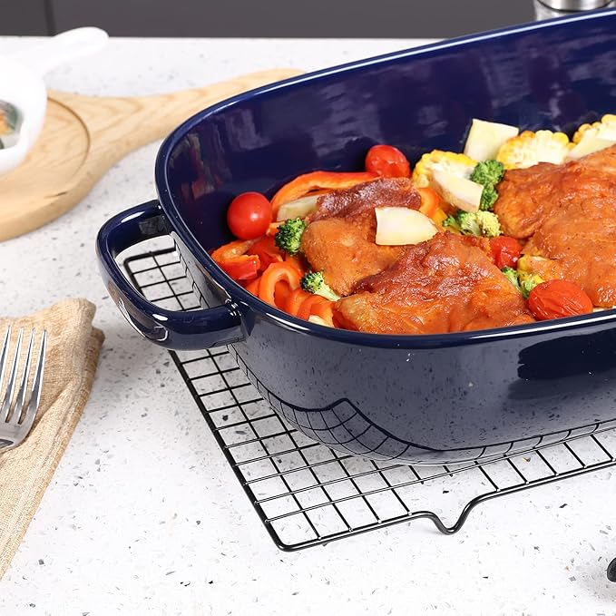 6 Quart Large Rectangular Baking Dish, 16x11 Inches Ceramic Baking Pan Casserole Dish for