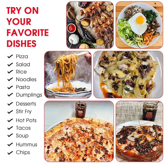 SAUCE UP 100% Natural Artisan Chili-Crisp 6oz-Premium 13 Ingredients, Vegan, Keto, Zero Msg, Flavor