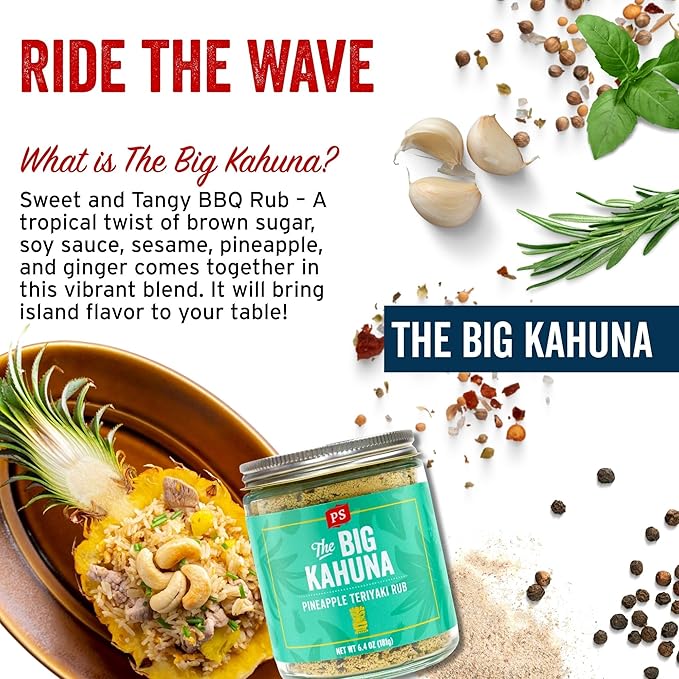 PS Seasoning Big Kahuna Pineapple Teriyaki Rub - Hawaiian BBQ Seasoning and Dry BBQ Rubs for