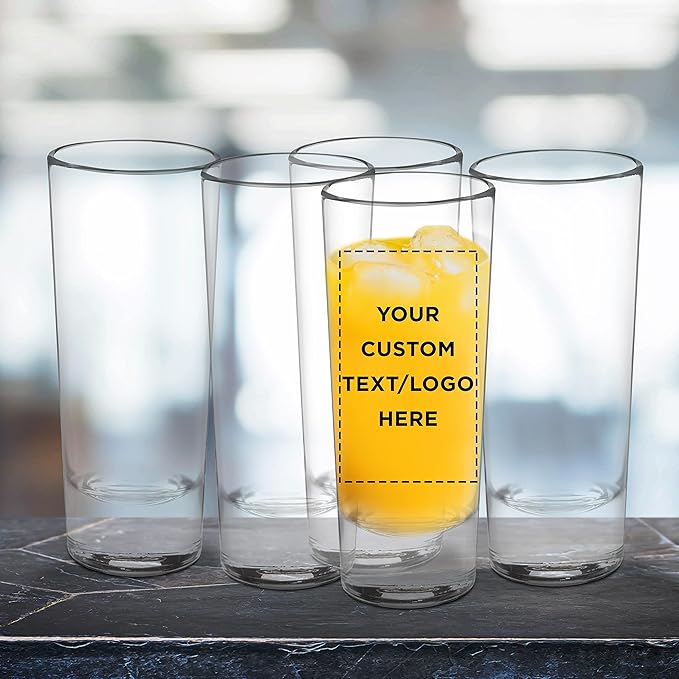 Custom Cordial Shooter Shot Glasses 2 oz. Set of 100, Personalized Bulk Pack - Great for Birthdays