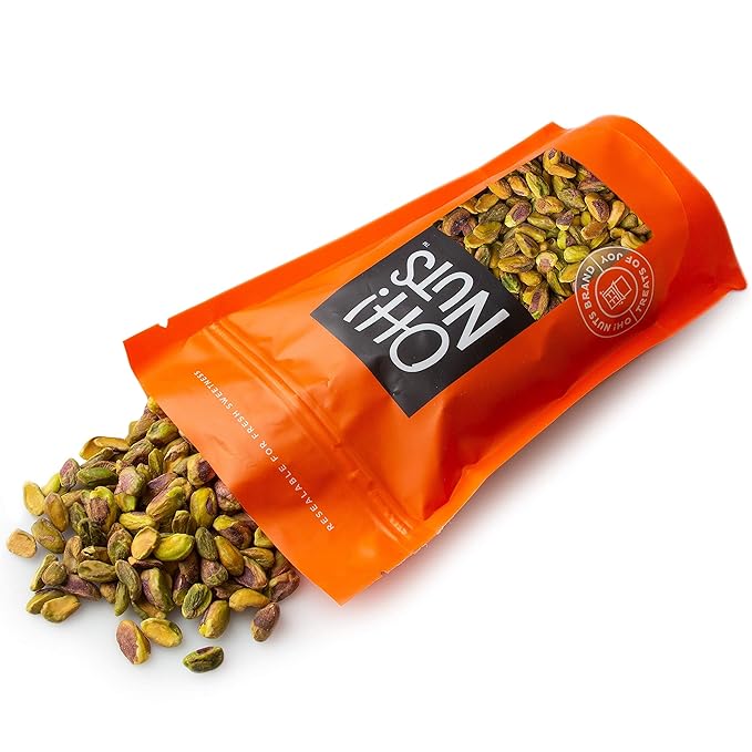 Oh! Nuts Pistachios No Shell - Raw - 100% Natural - 1 lb - Raw Whole California Pistachios - Packed