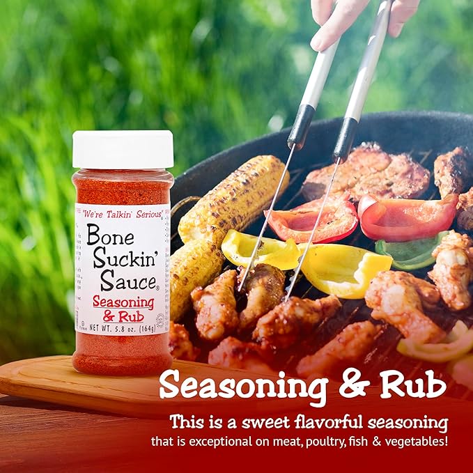Bone Suckin' Seasoning & Rub, Original Blend, Grilling Rubs, Dry Pork Rub, 5.8 Oz