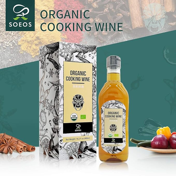 Soeos Organic Shaoxing Chinese Cooking Wine, 16.2 Oz (480 Ml)