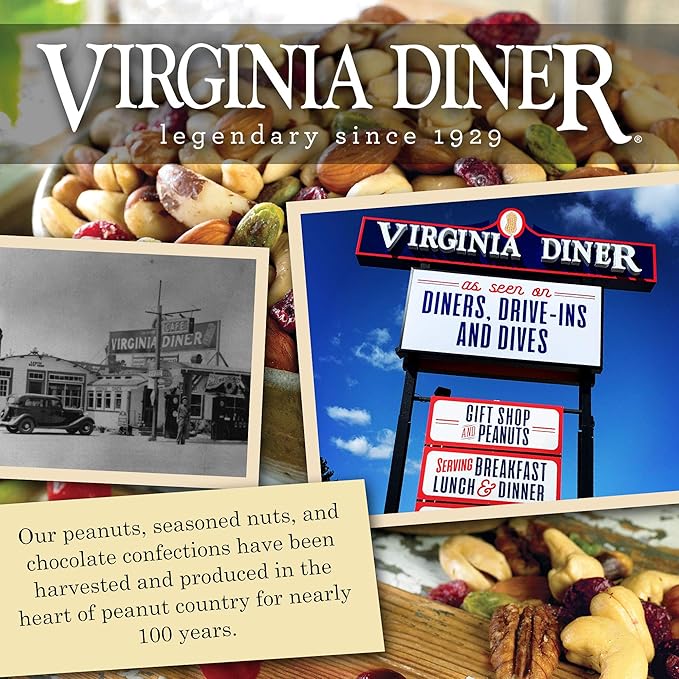 Virginia Diner Old Bay Seasoned Virginia Peanuts - Non-GMO, Preservative Free Spicy Old Bay Nuts
