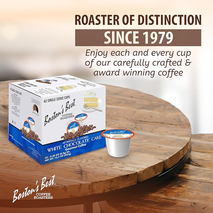 Boston’s Best - White Chocolate Cake Flavored Delicious Gourmet Coffee Compatible with Keurig