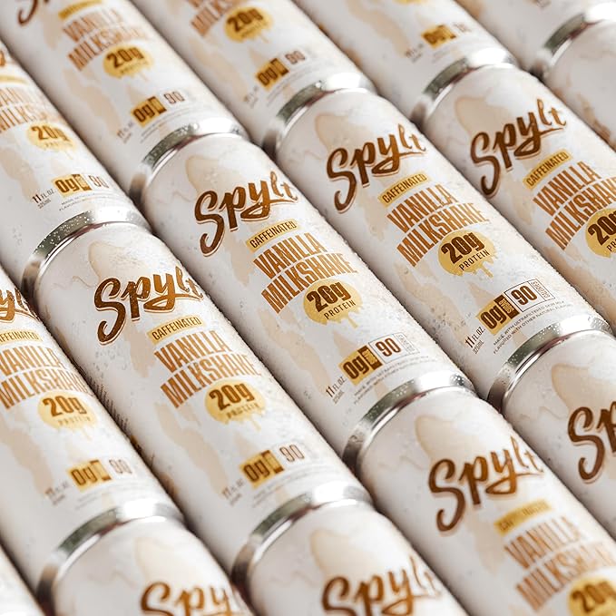 High Protein Vanilla Milkshake with 60mg Caffeine & 20g Protein - 90 Calories, Ready to Drink