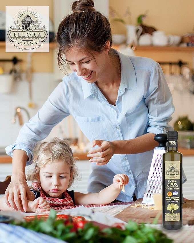 Ellora Farms, Greek Extra Virgin Olive Oil, Single Estate PDO Messara, Greece, Non GMO